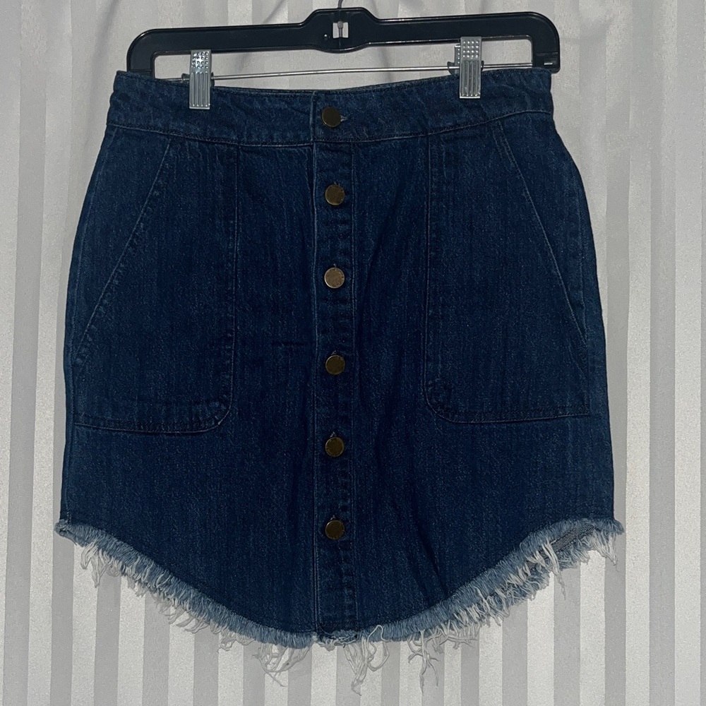 RACHEL Rachel Roy Dark Blue Denim Mini Skirt